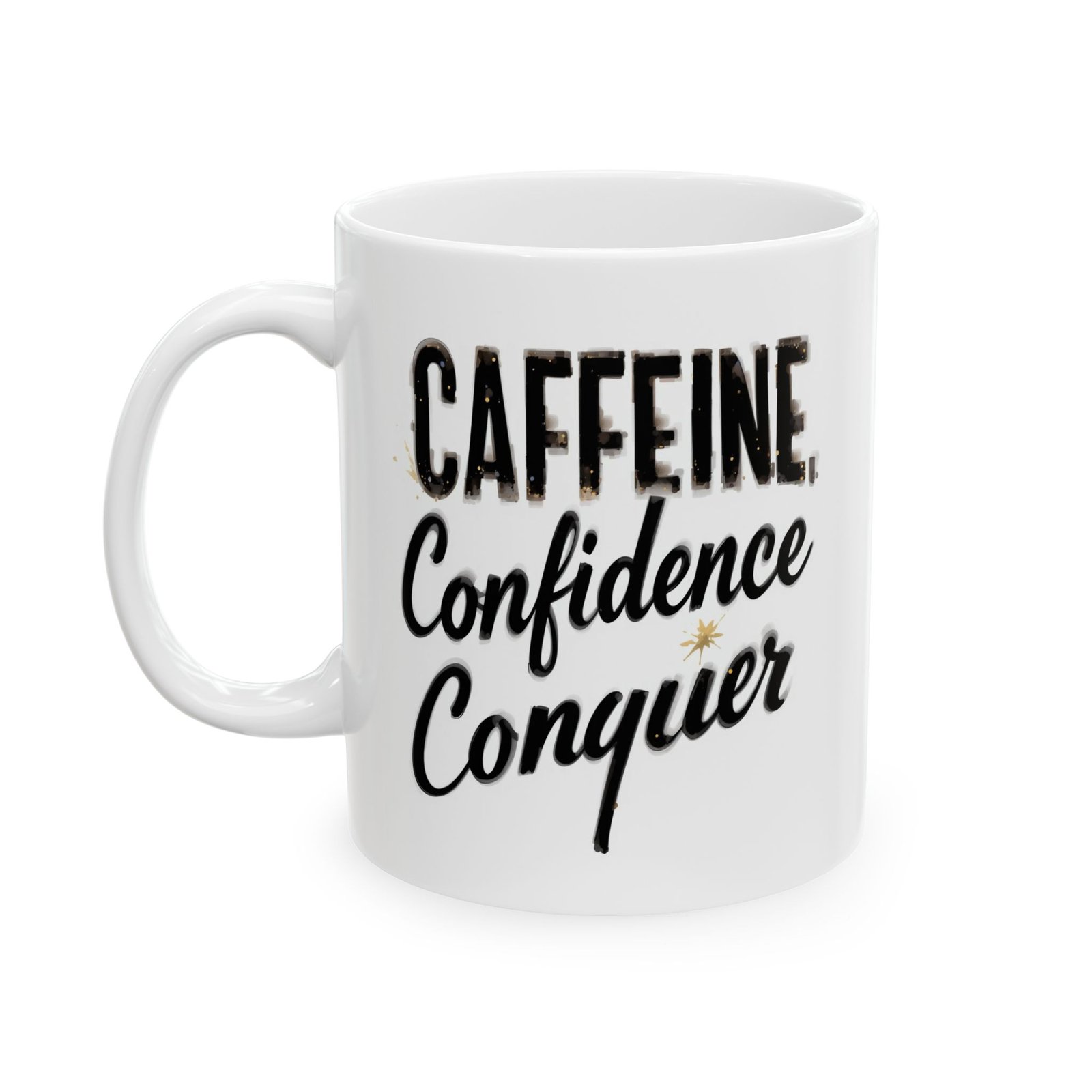 Caffeine Confidence Conquer | Motivational Coffee Mug for Women, Empowering Office Cup, Inspirational Gift Idea
