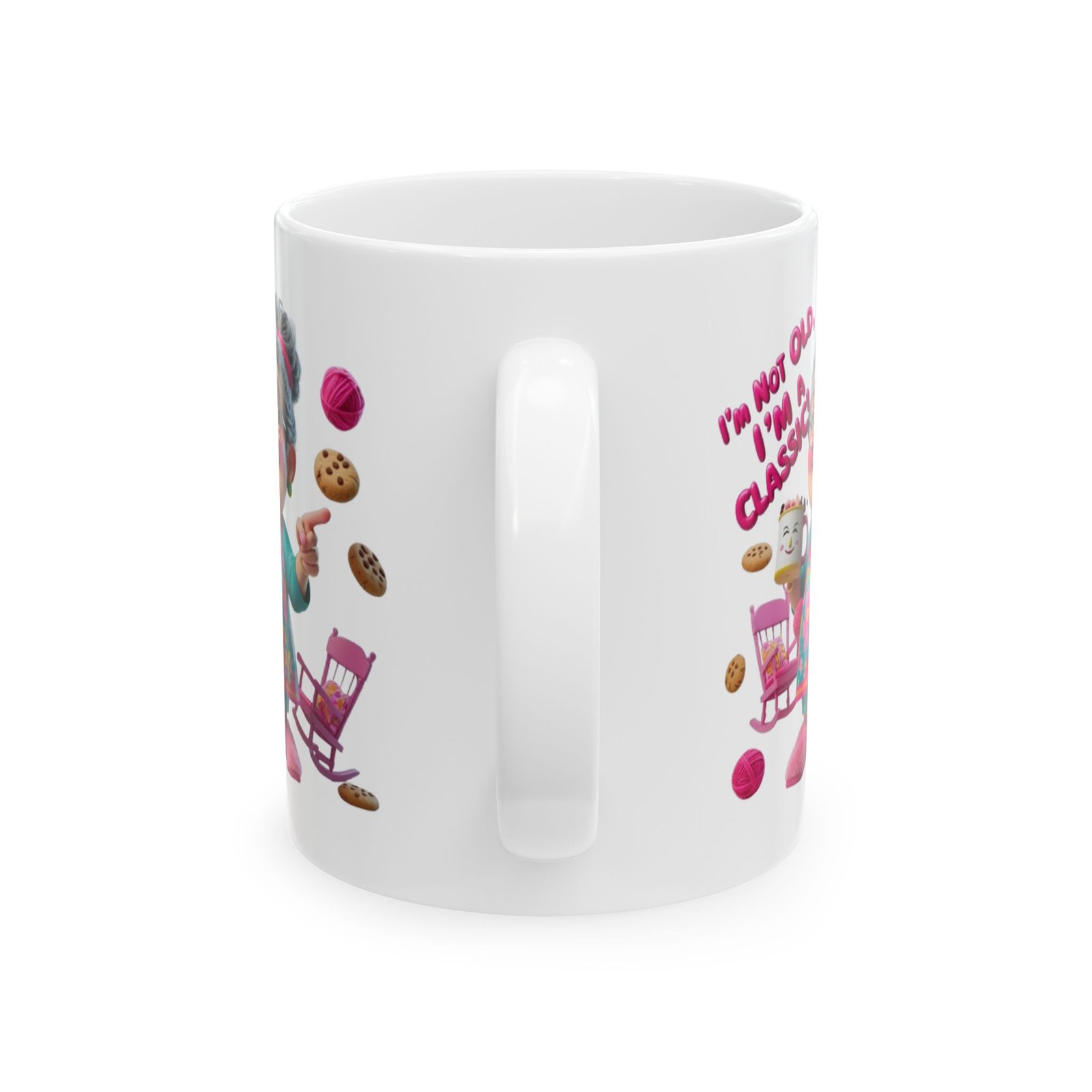 “I’m Not Old, I’m a Classic!” – Funny Cartoon Granny Mug - Image 3