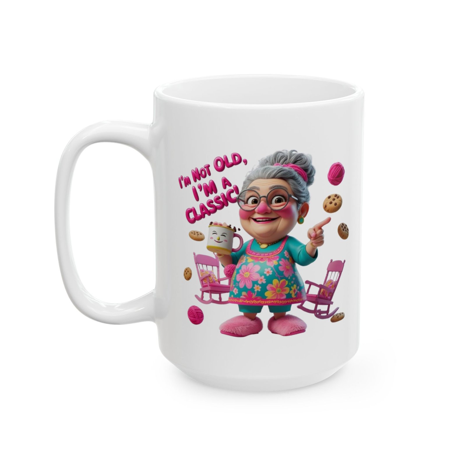 “I’m Not Old, I’m a Classic!” – Funny Cartoon Granny Mug - Image 7